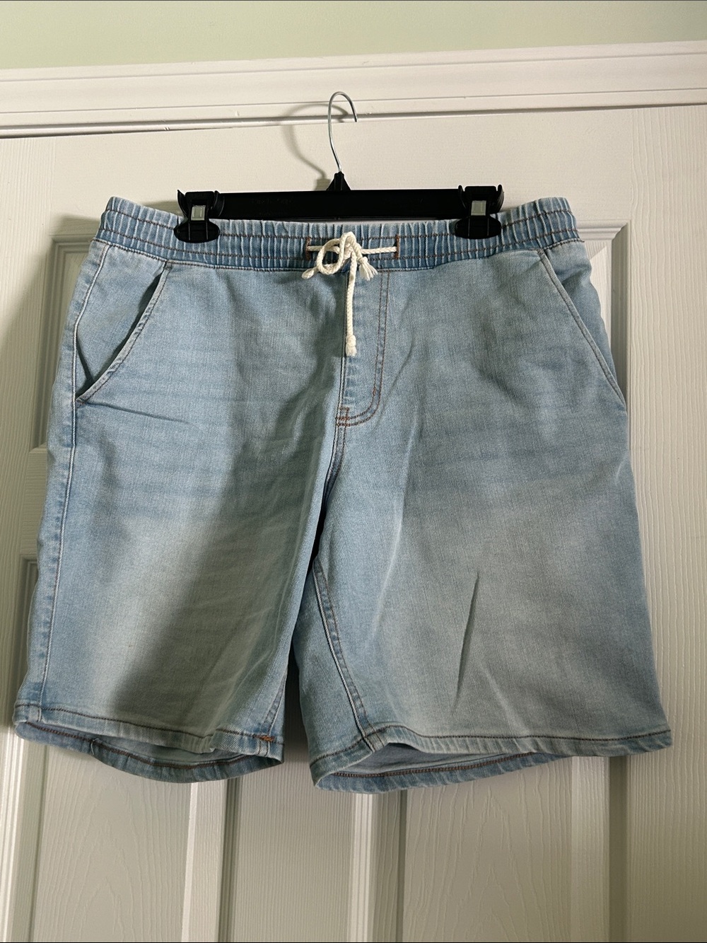 Dollhouse Light Blue Denim Drawstring  women’s Shorts